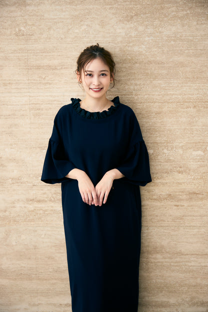 Witch  flare dress(Navy)