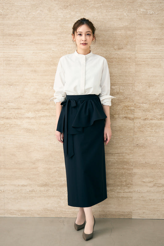 Tailored peplum skirt(Black)