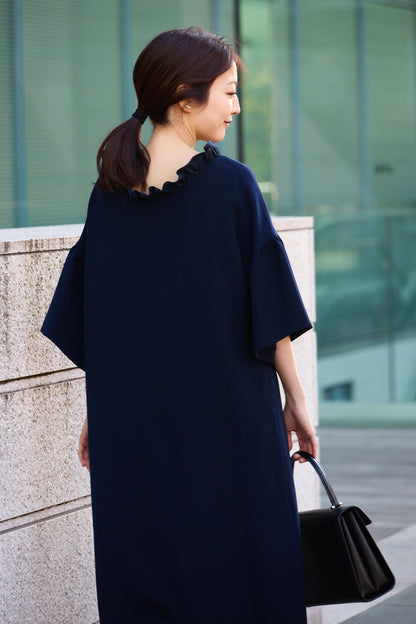 Witch  flare dress(Navy)