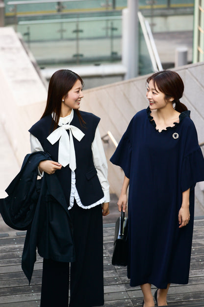 Frill smart vest(Navy)