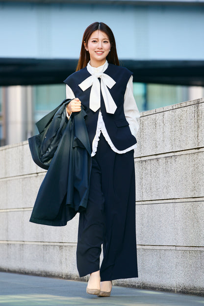 Smart tuck pants(Navy)