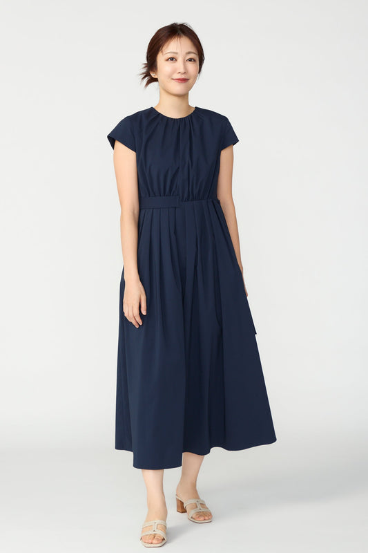 Melody gather dress(Navy)