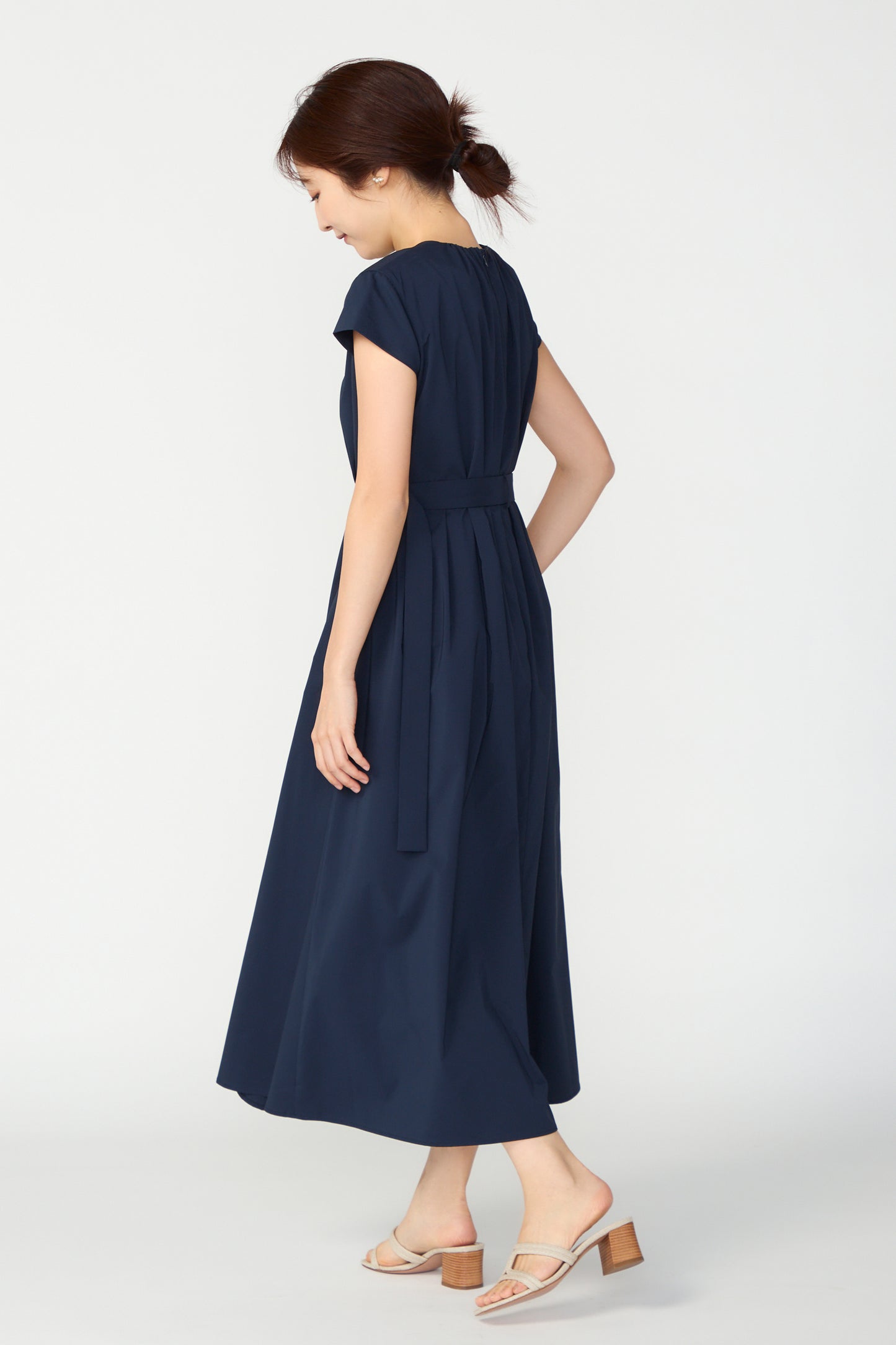 Melody gather dress(Navy)