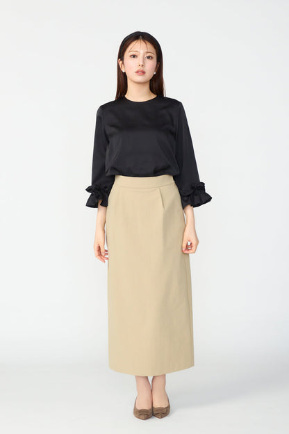 Tailored peplum skirt(Beige)