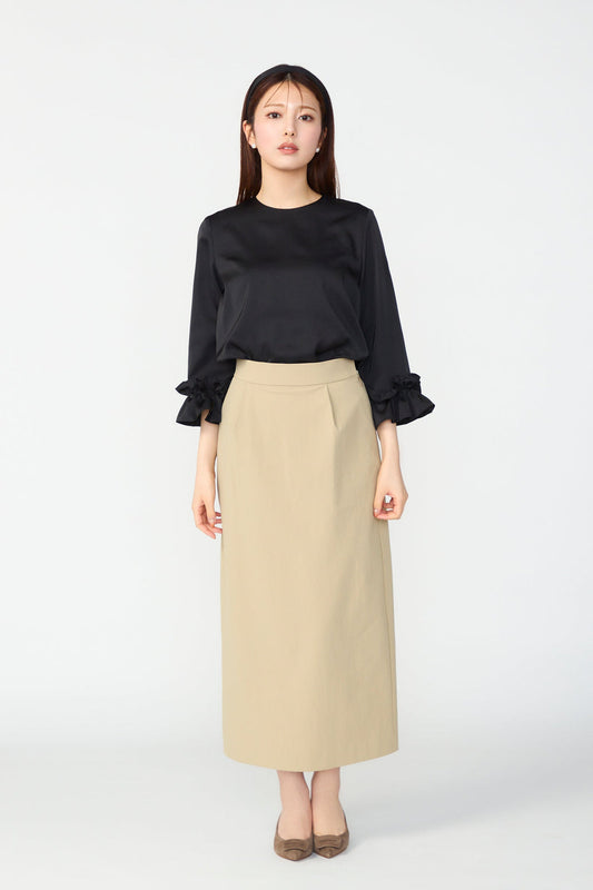 Tailored peplum skirt(Beige)