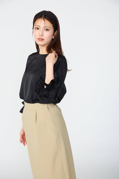 Peony cuffs tops(Black)