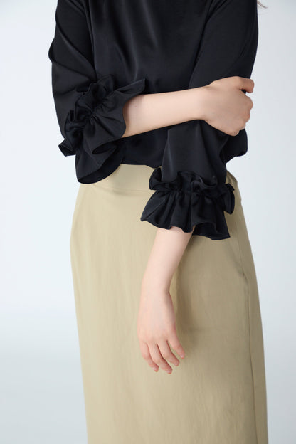 Peony cuffs tops(Black)