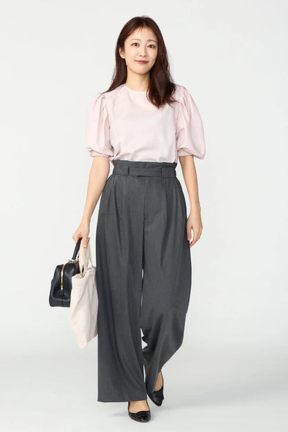 Essential puff sleeve tops(Pink)