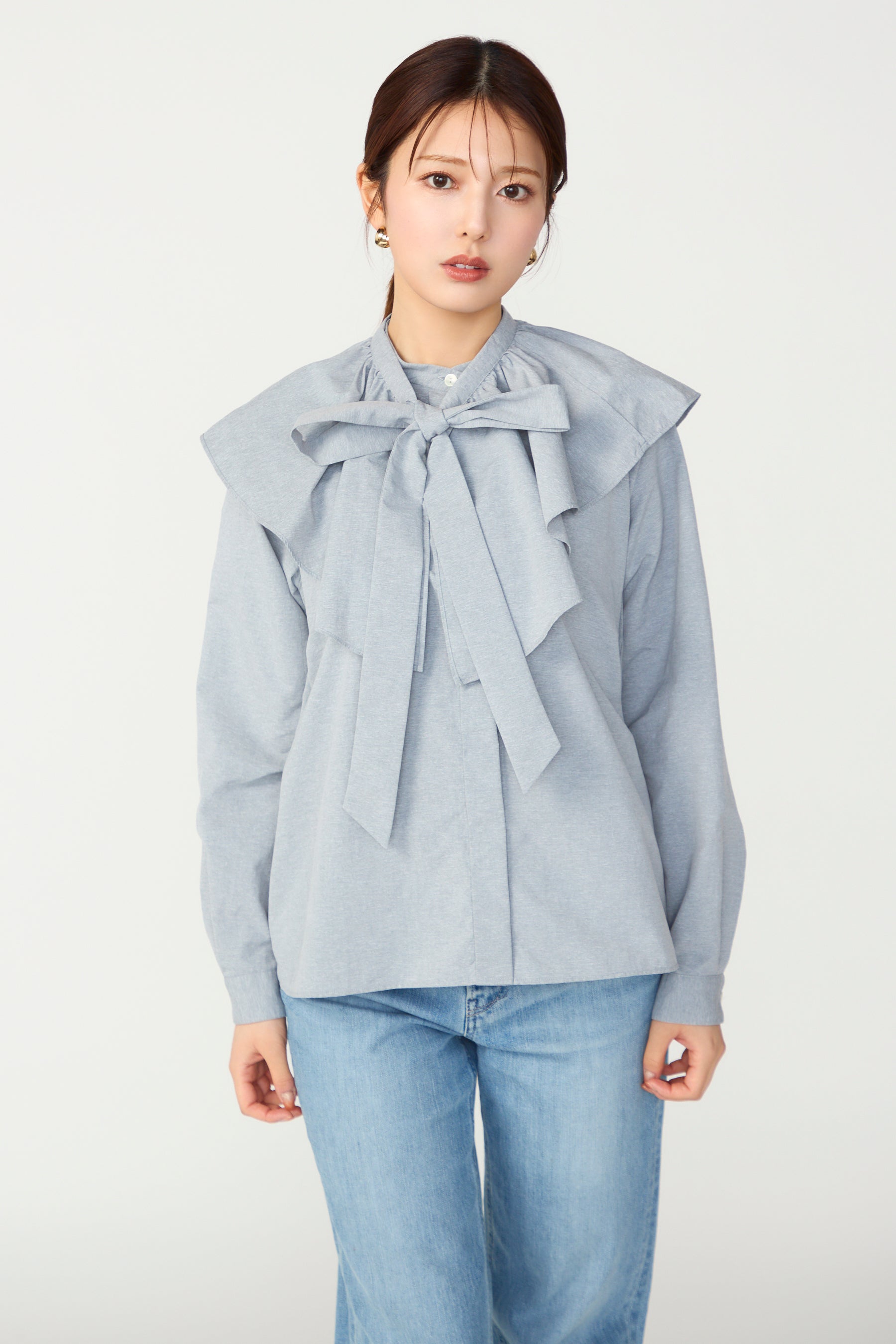 Petal collar shirt(Gray) – Audire