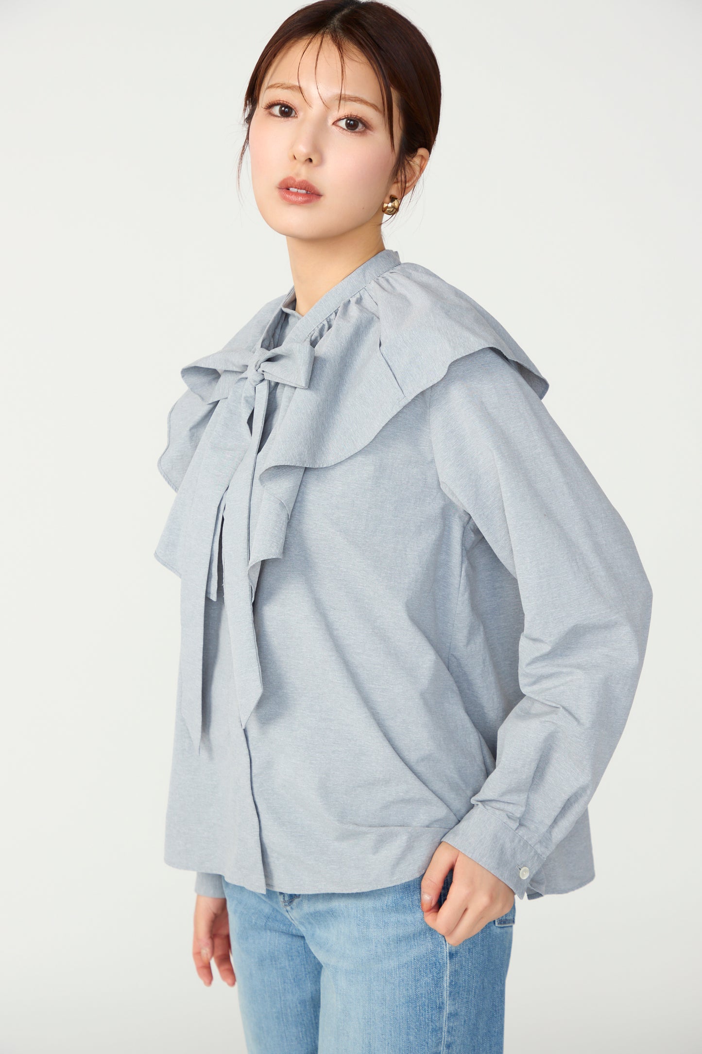 Petal collar shirt(Gray)