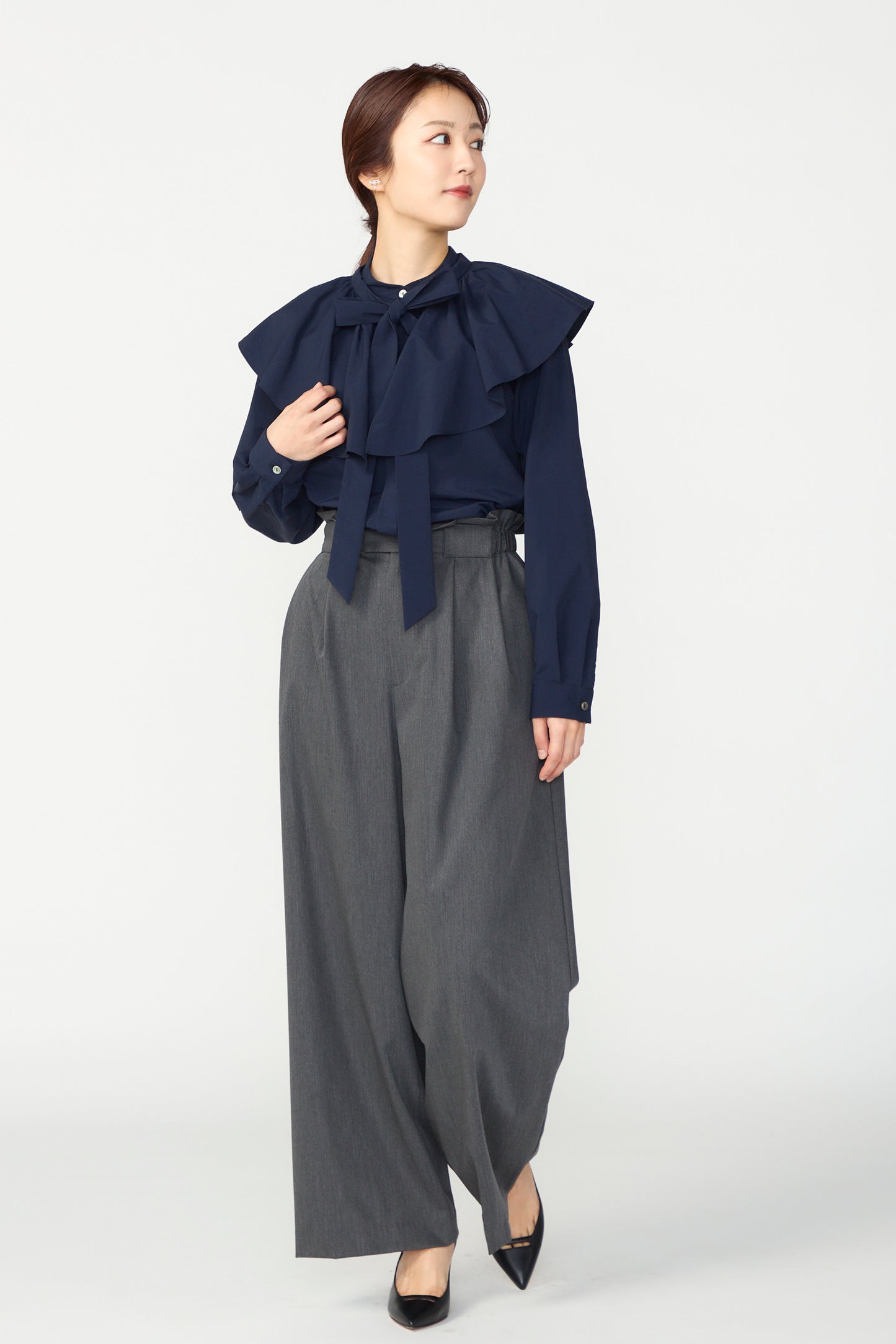 Petal collar shirt(Navy)