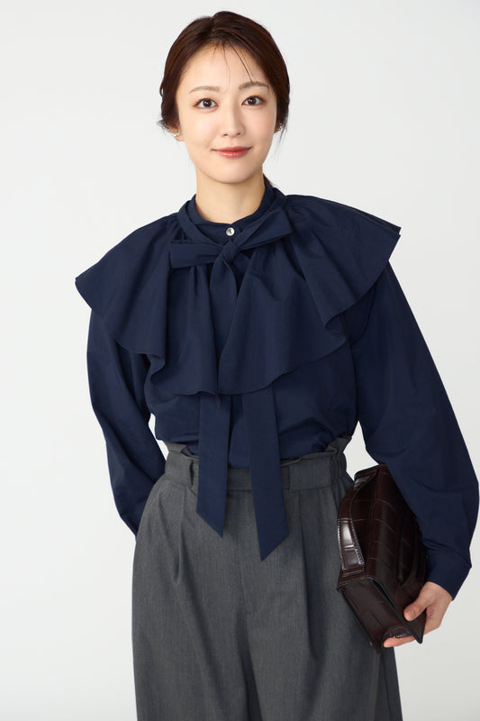 Petal collar shirt(Navy)