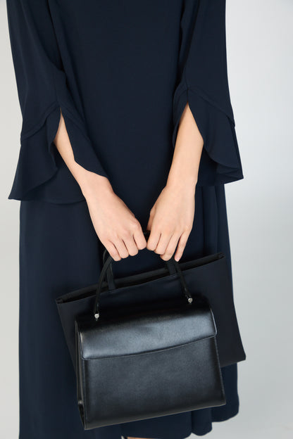 Trumpet cuffs dress (Dark navy)