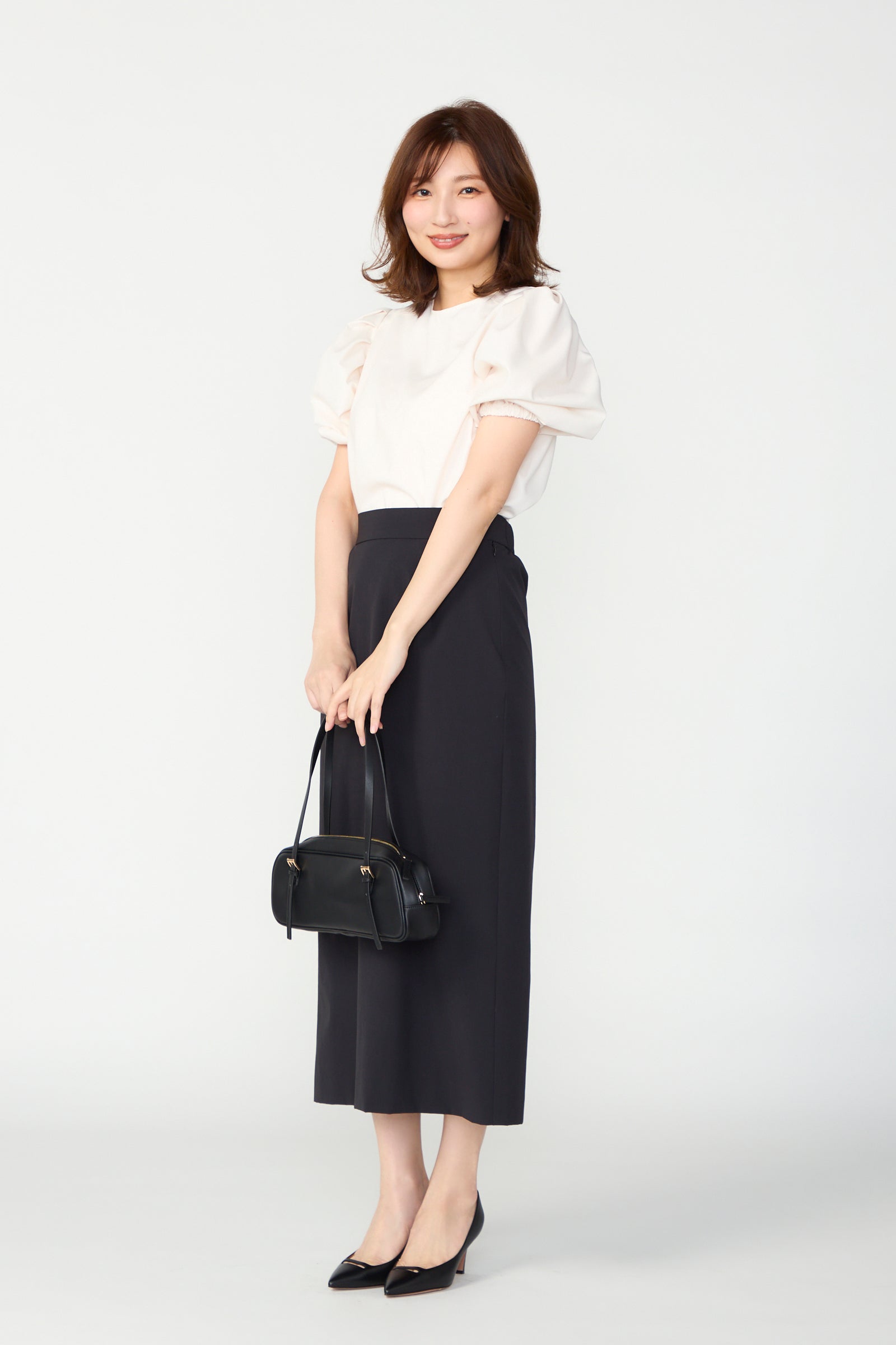 Essential puff sleeve tops(Ivory) – Audire