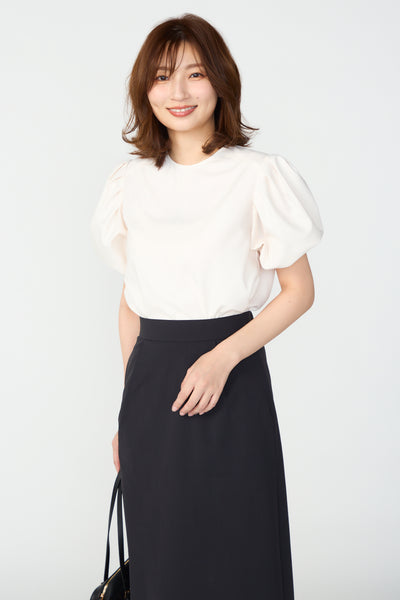 Essential puff sleeve tops(Ivory) – Audire