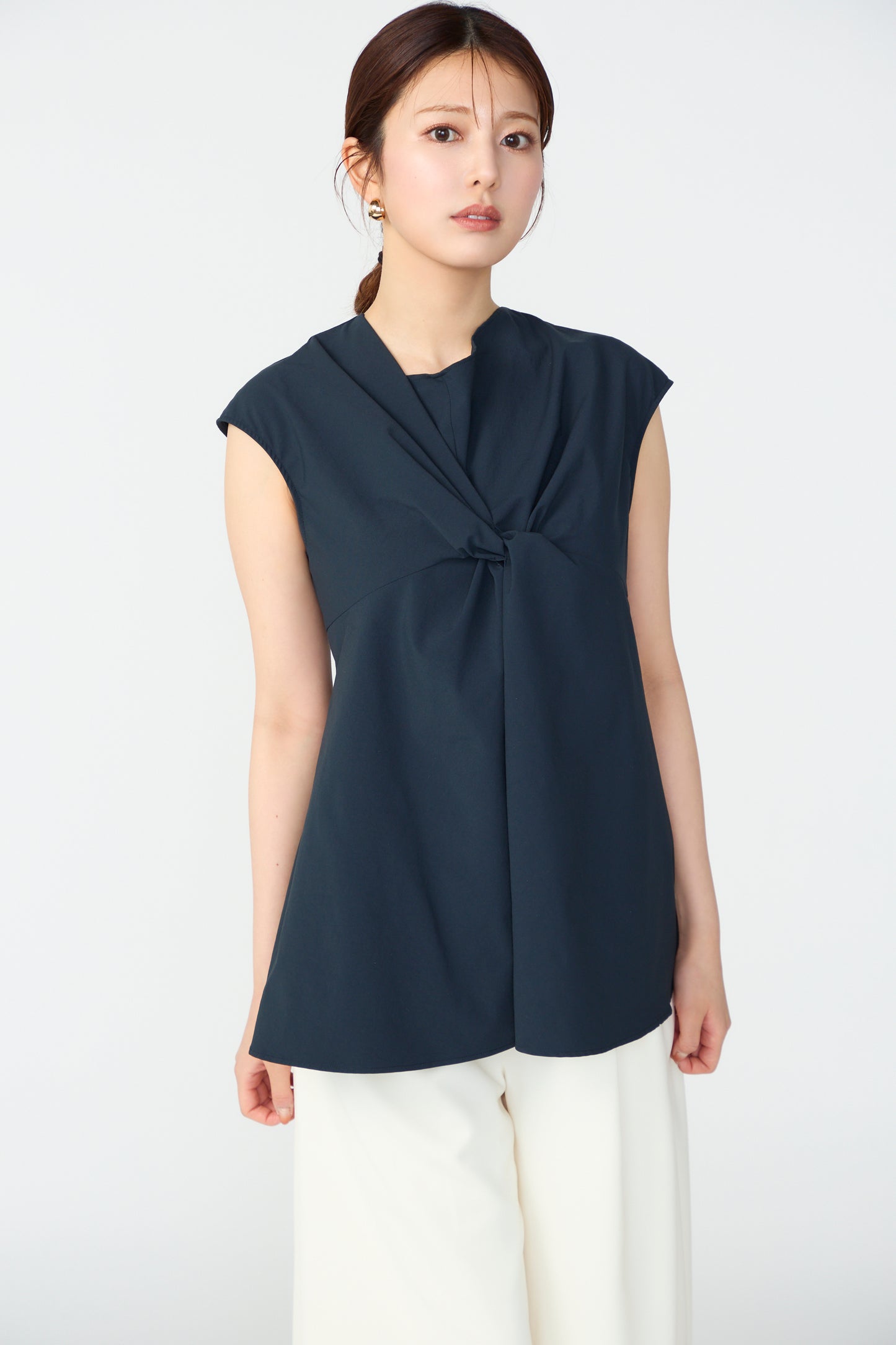 Front twist tops(Navy)
