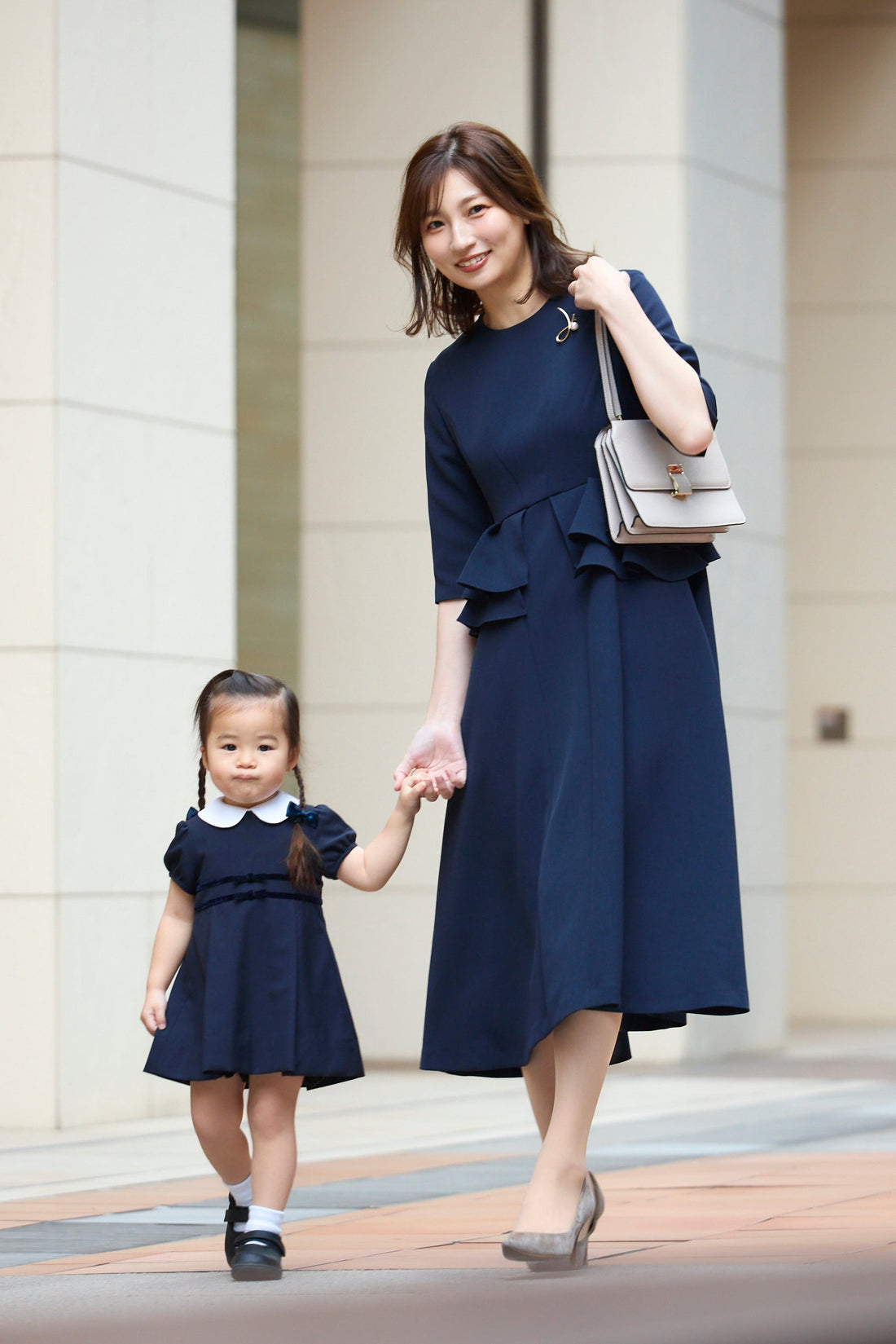 Prima peplum dress(Navy) – Audire