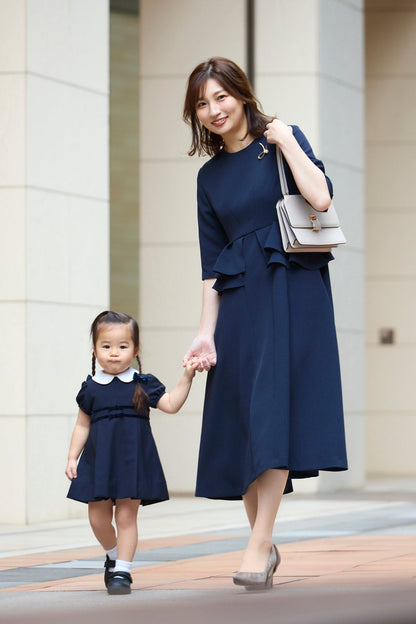 Prima peplum dress(Navy)