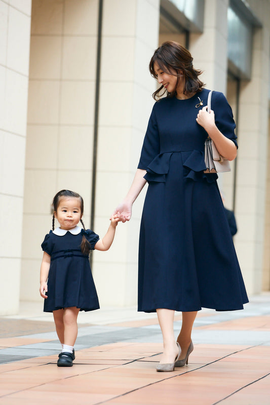 Prima peplum dress(Navy)