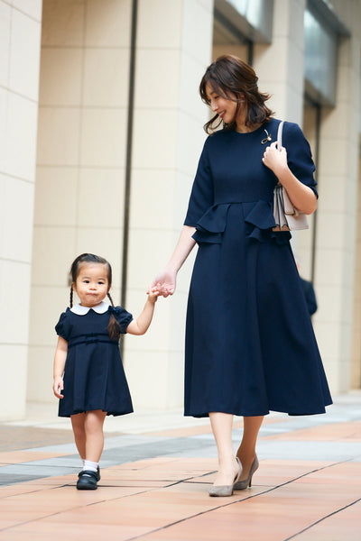 新品Audire Cheer up peplum dress Navy M Cheer up peplum dress (Navy) – Audire