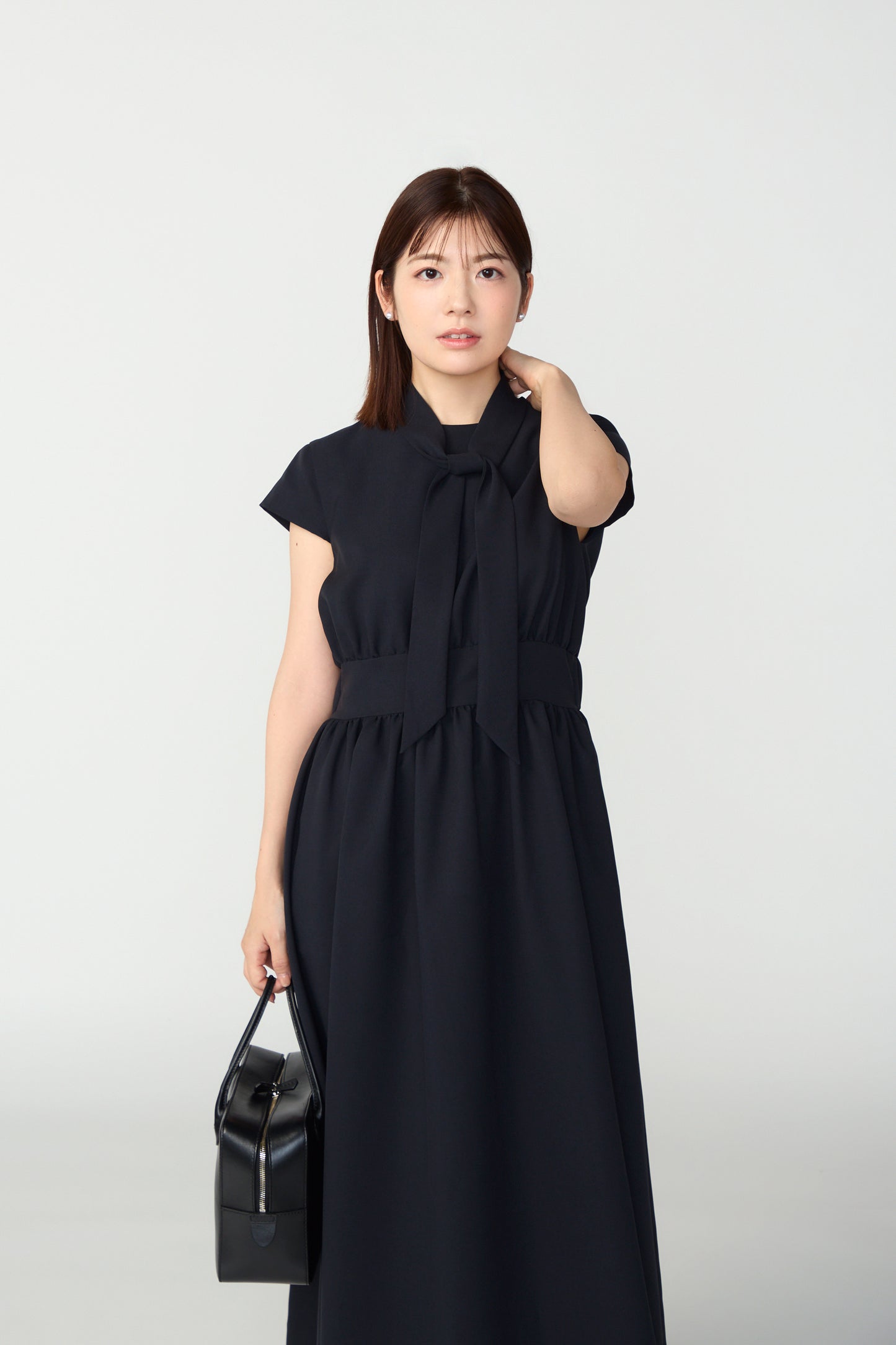 Tea time shirt dress(Navy)