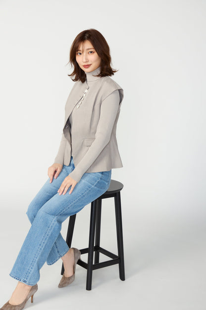 Pleasant rib turtle sweater (Ecru)