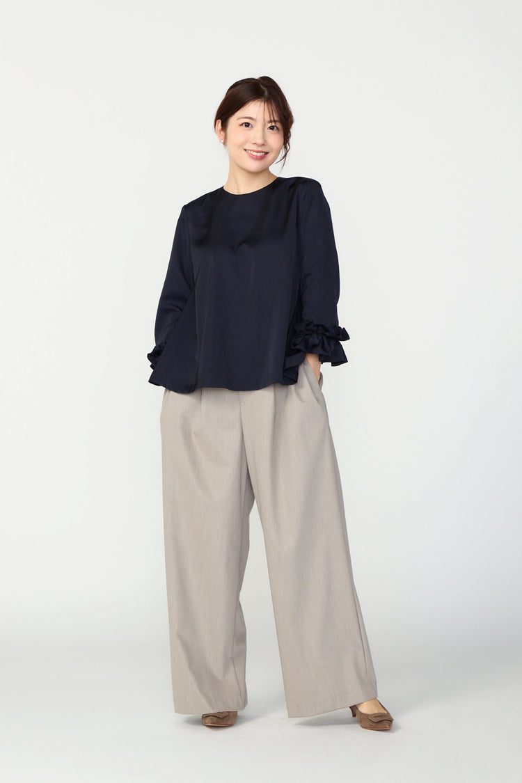 Peony cuffs tops(Navy)