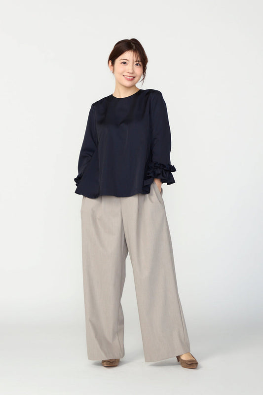 Peony cuffs tops(Navy)