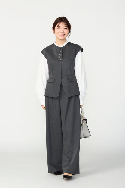 Smart tuck pants(Gray)