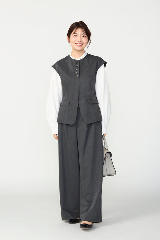 Smart tuck pants(Gray)