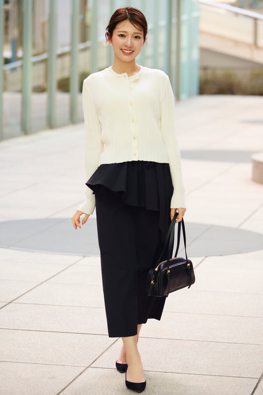 Tailored peplum skirt(Black)