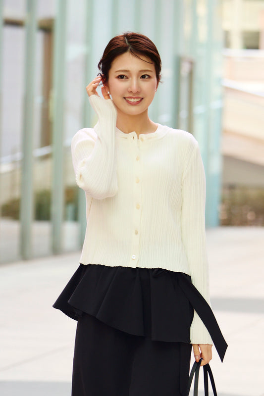 Bowtie rib ensemble knit(Ivory)