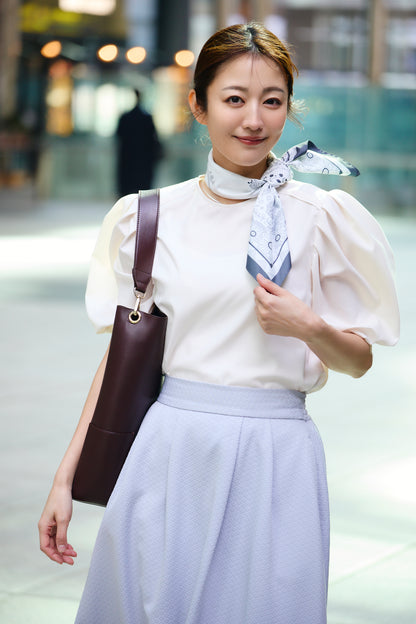 Essential puff sleeve tops(Ivory)