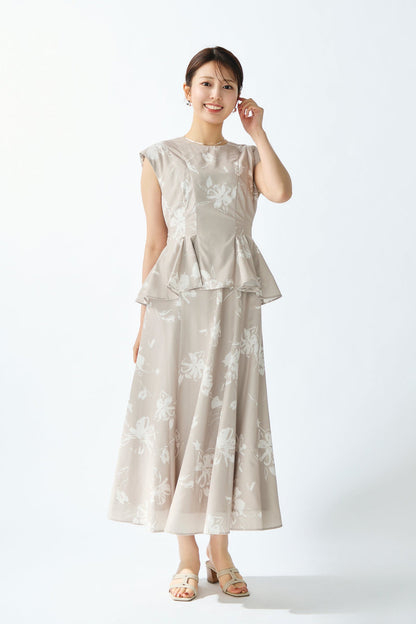 Staycation peplum dress　(Estella.K×Audire)（Flower.pt）
