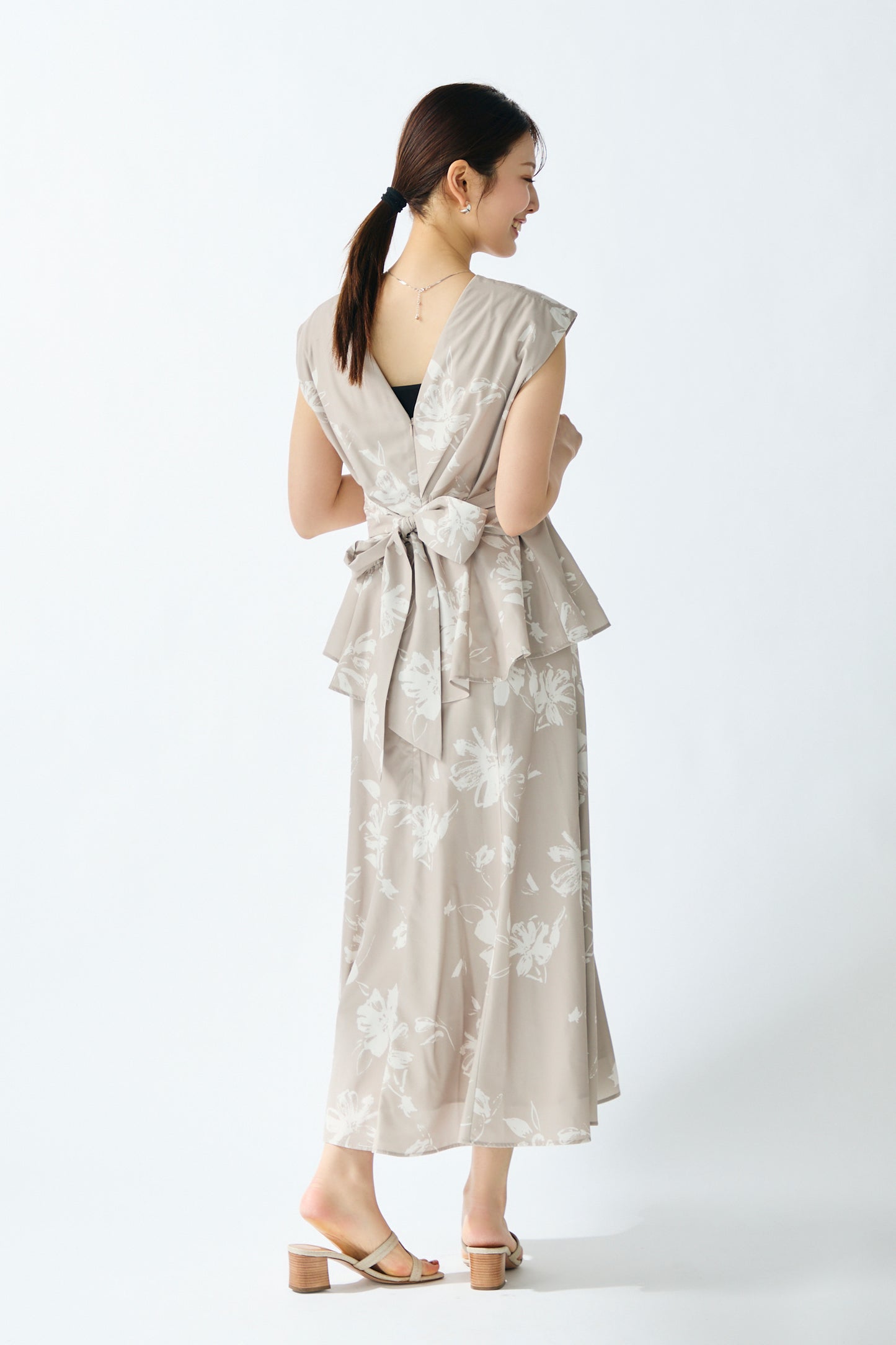 Staycation peplum dress　(Estella.K×Audire)（Flower.pt）