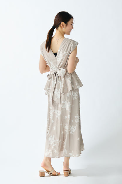 Staycation peplum dress　(Estella.K×Audire)（Flower.pt）