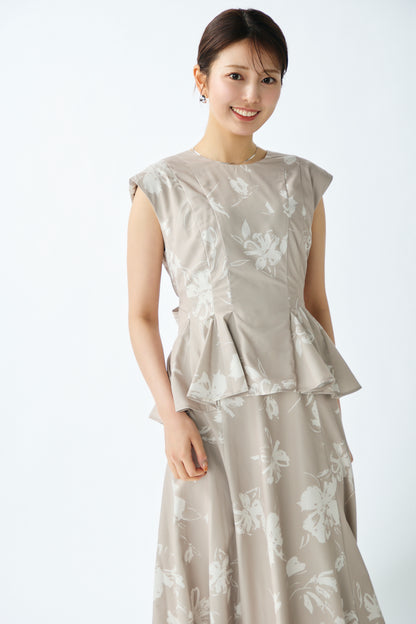 Staycation peplum dress　(Estella.K×Audire)（Flower.pt）
