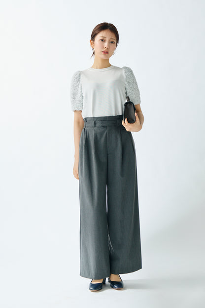 Smart tuck pants(Gray)