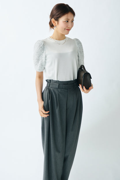 Flurries sleeve kint tops(Gray)