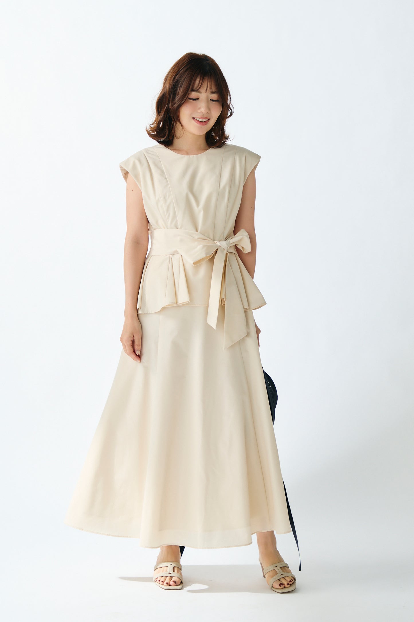 Staycation peplum dress　(Estella.K×Audire) （Ivory）