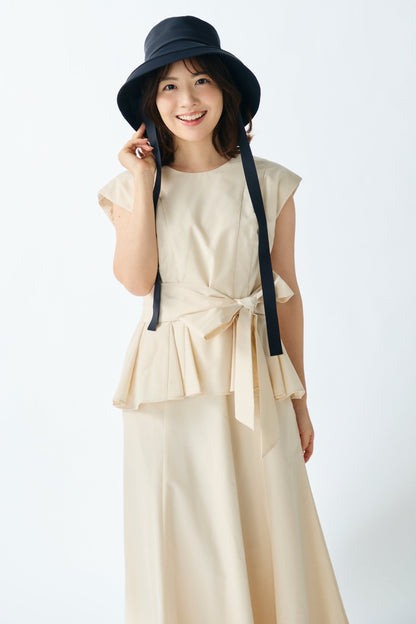 Staycation peplum dress　(Estella.K×Audire) （Ivory）