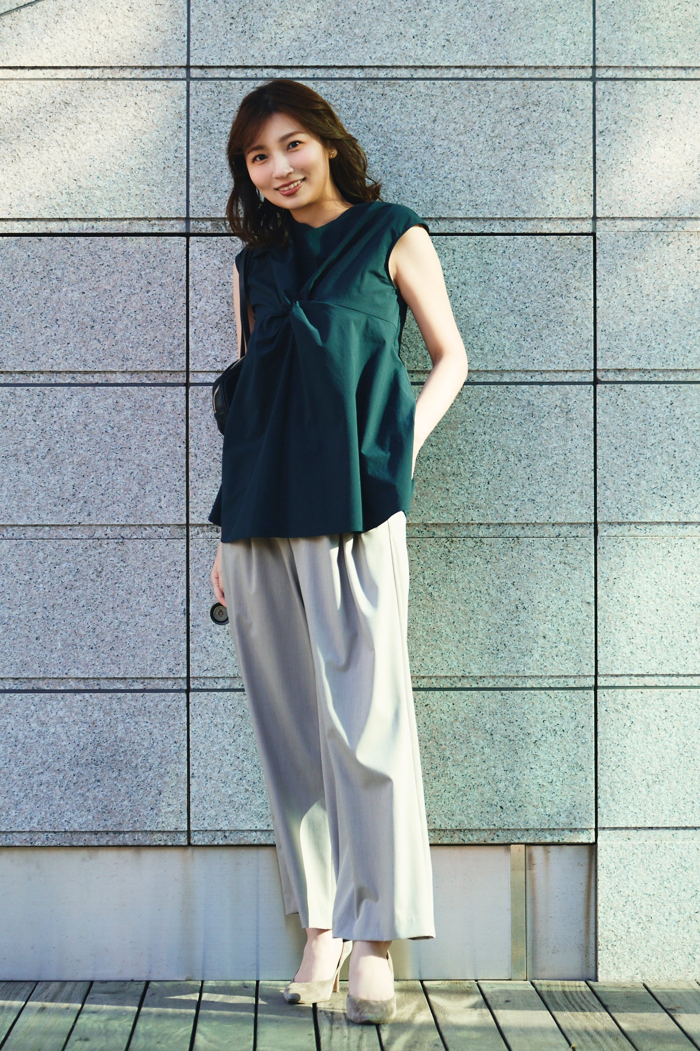 Front twist tops(Navy)