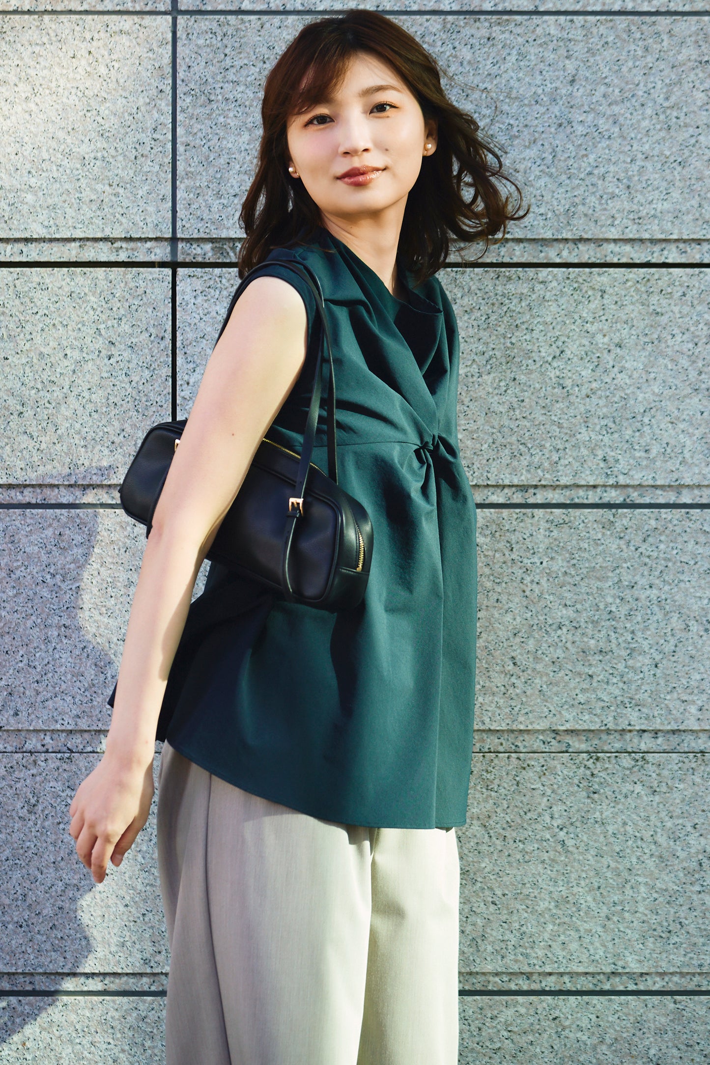 Front twist tops(Navy)