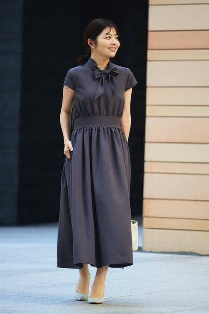 Tea time shirt dress(Gray)