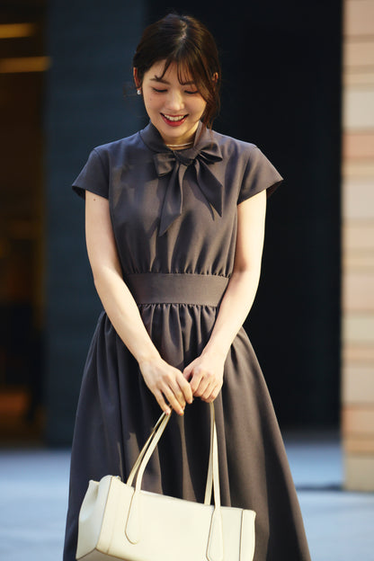 Tea time shirt dress(Gray)