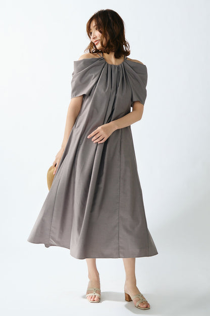 After hours halter-neck dress　(Estella.K×Audire)（Greige）