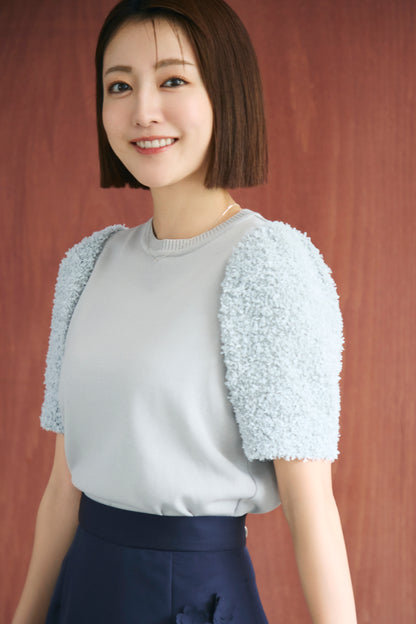 Flurries sleeve knit tops(Gray)