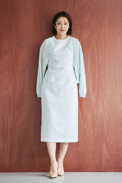 Everywhere jacquard dress (White/Flower) – Audire