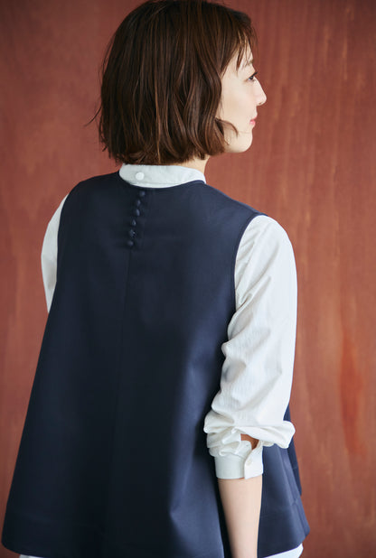 Frame layeard vest(Navy)