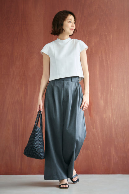 Blooming jacquard tops(White dot)